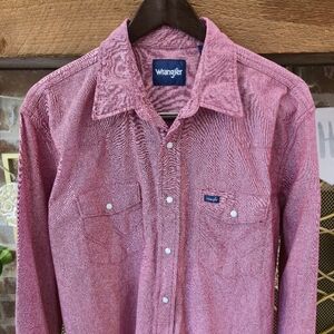 Wrangler Pink Button-Up Western Shirt